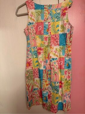 Tropical Patchwork Sleeveless Women’s Dress - Multicolor